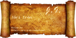 Jári Irén névjegykártya